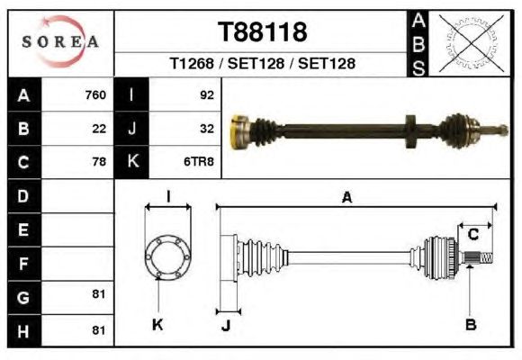 Veio de transmissão T88118