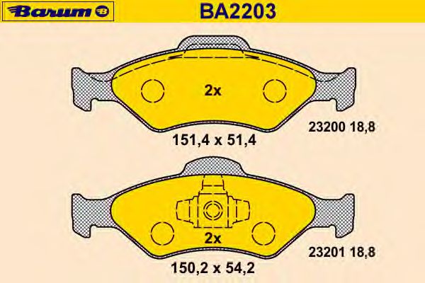 Brake Pad Set, disc brake BA2203