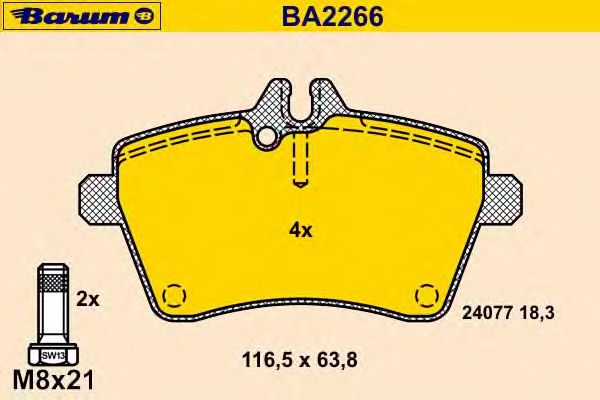 Brake Pad Set, disc brake BA2266