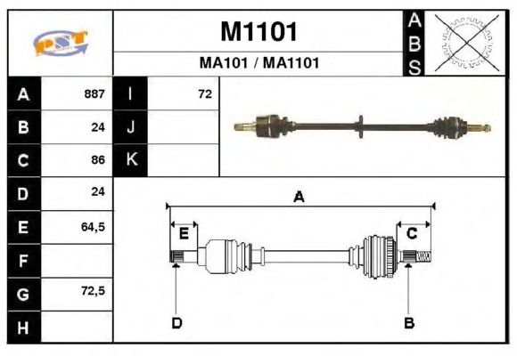 Veio de transmissão M1101
