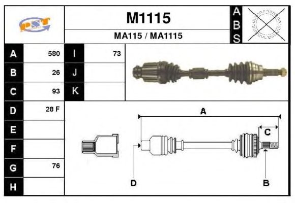 Aandrijfas M1115