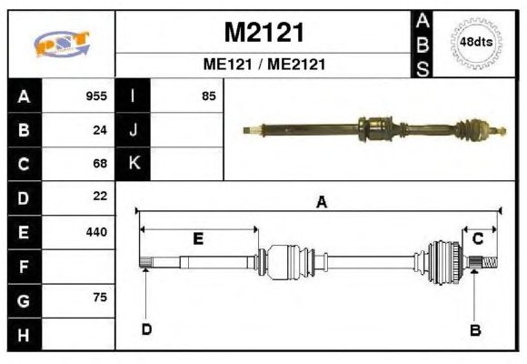 Aandrijfas M2121