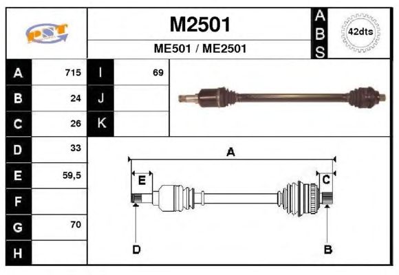Veio de transmissão M2501