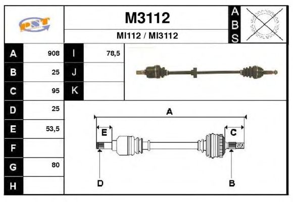 Aandrijfas M3112