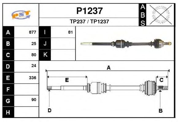 Veio de transmissão P1237