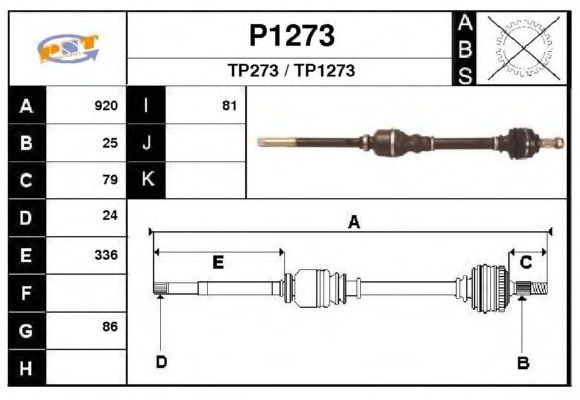 Árbol de transmisión P1273