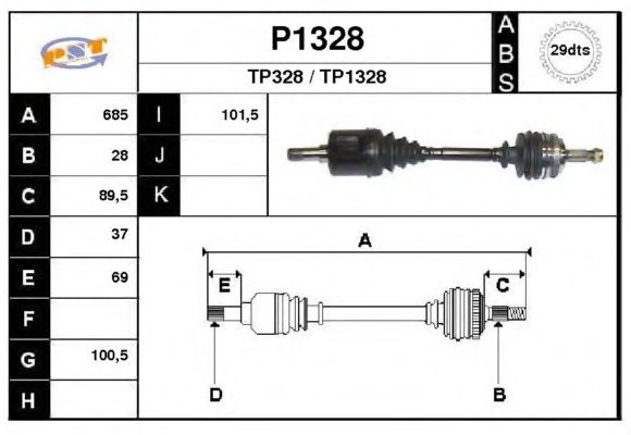 Veio de transmissão P1328
