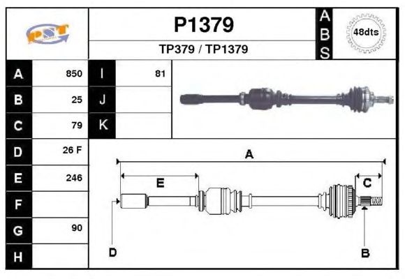 Veio de transmissão P1379