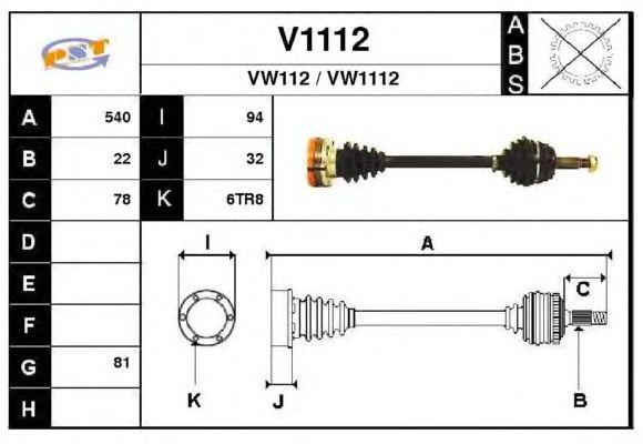 Veio de transmissão V1112