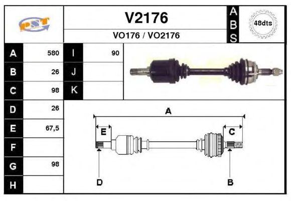Arbre de transmission V2176