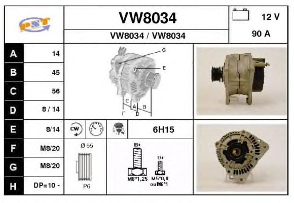 Alternator VW8034