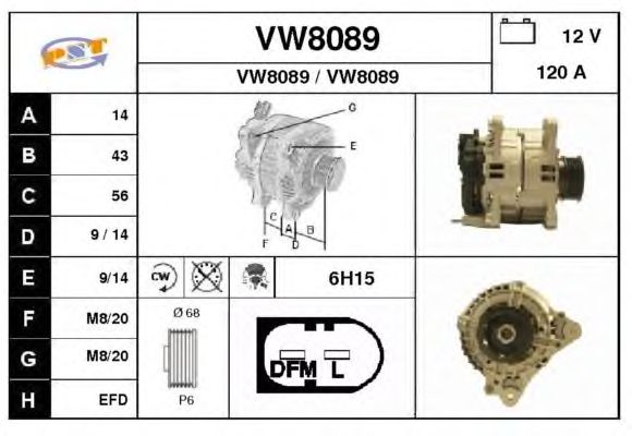 Dynamo / Alternator VW8089
