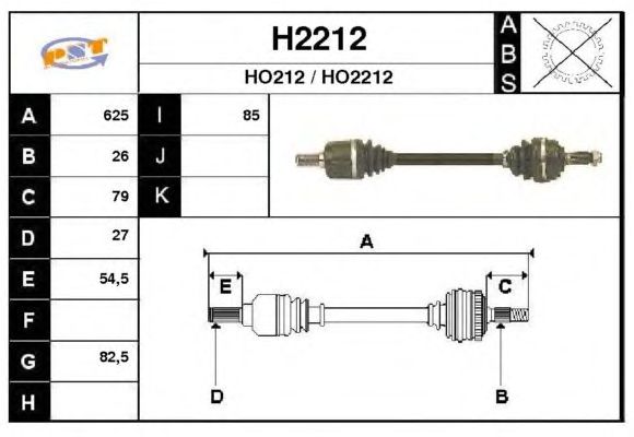 Aandrijfas H2212