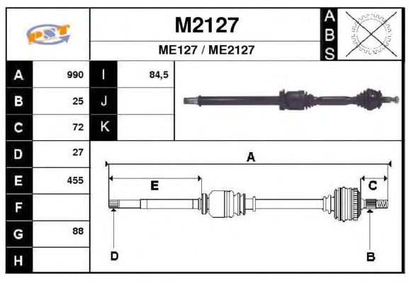 Aandrijfas M2127
