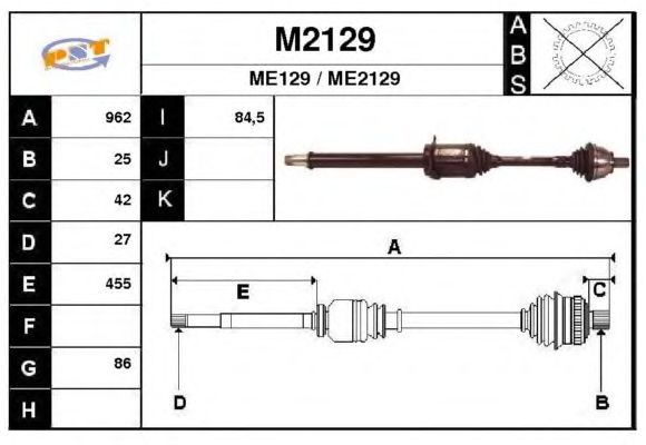 Aandrijfas M2129
