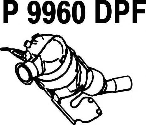 Partikelfilter, uitlaatinstallatie P9960DPF
