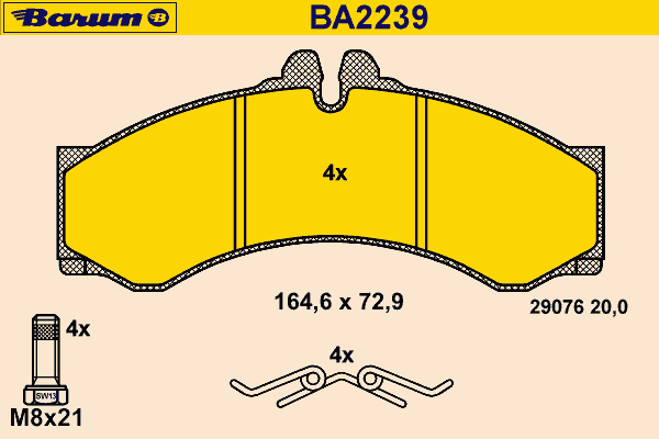 Brake Pad Set, disc brake BA2239