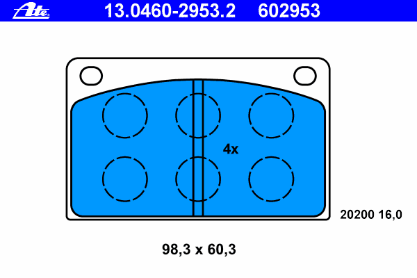 Brake Pad Set, disc brake 13.0460-2953.2