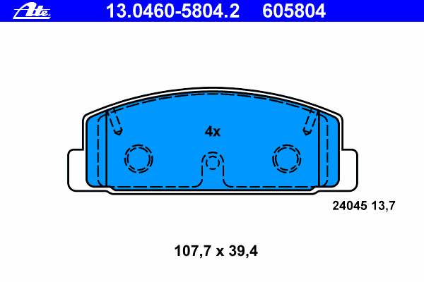 Комплект тормозных колодок, дисковый тормоз 13.0460-5804.2