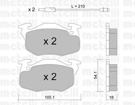 Комплект тормозных колодок, дисковый тормоз 22-0037-0