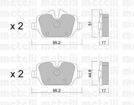 Kit de plaquettes de frein, frein à disque 22-0641-0