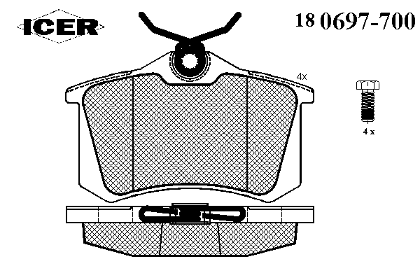 Kit de plaquettes de frein, frein à disque 180697-700