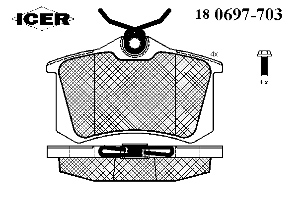 Kit de plaquettes de frein, frein à disque 180697-703