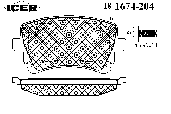 Kit de plaquettes de frein, frein à disque 181674-204