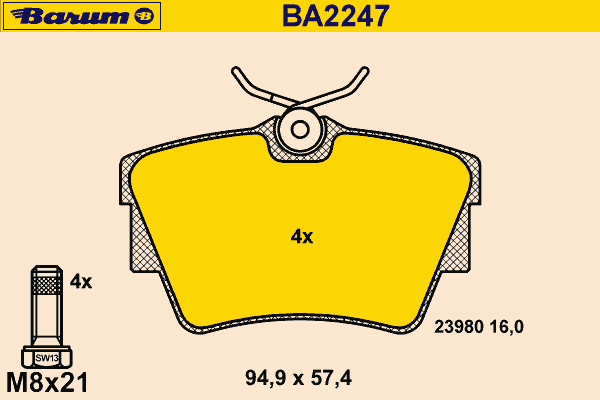 Brake Pad Set, disc brake BA2247