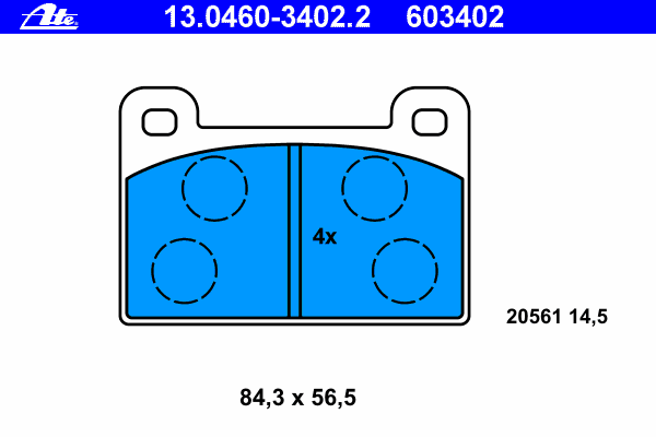 Brake Pad Set, disc brake 13.0460-3402.2