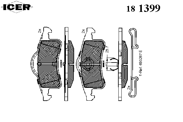 Brake Pad Set, disc brake 181399