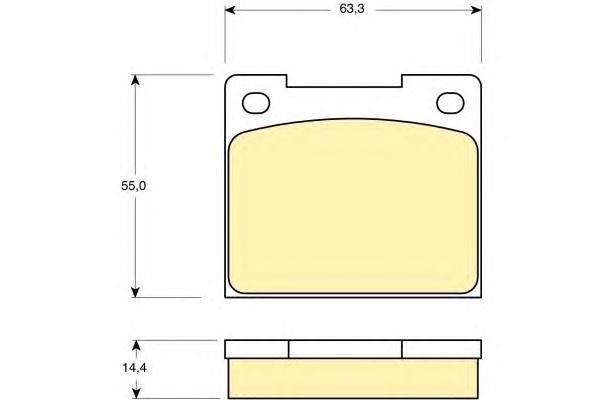 Комплект тормозных колодок, дисковый тормоз 6105331