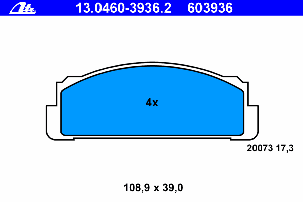 Brake Pad Set, disc brake 13.0460-3936.2