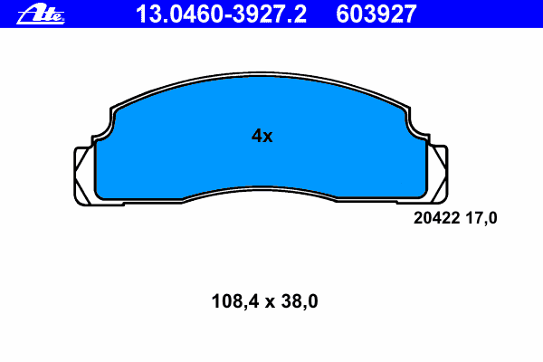 Brake Pad Set, disc brake 13.0460-3927.2