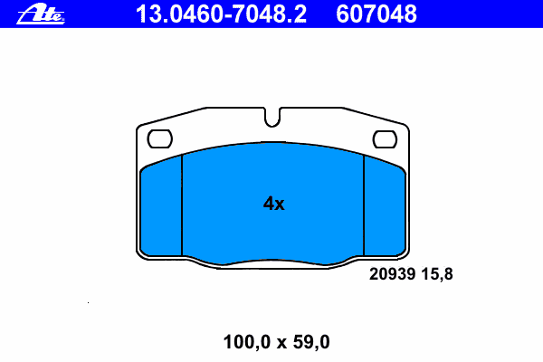 Комплект тормозных колодок, дисковый тормоз 13.0460-7048.2