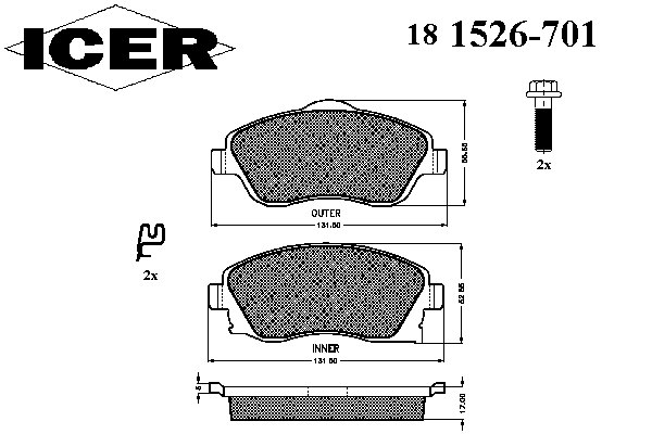 Brake Pad Set, disc brake 181526-701