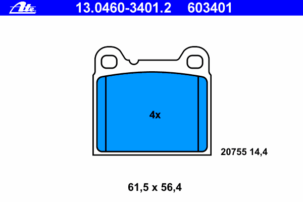Kit de plaquettes de frein, frein à disque 13.0460-3401.2