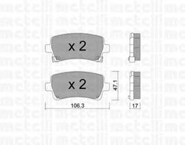 Brake Pad Set, disc brake 22-0844-0