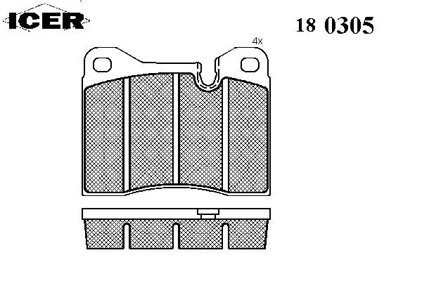 Kit de plaquettes de frein, frein à disque 180305