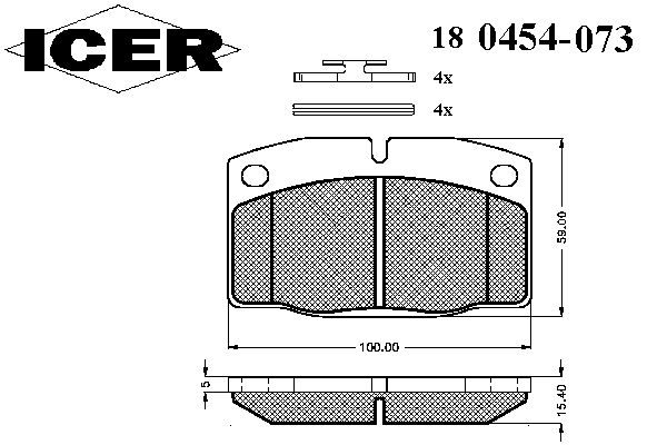Комплект тормозных колодок, дисковый тормоз 180454-073