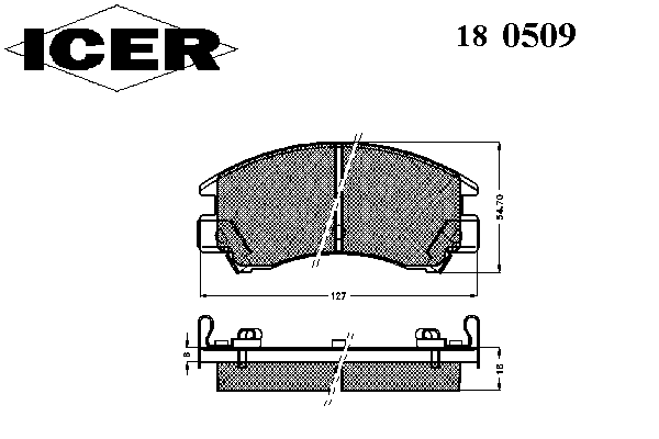 Комплект тормозных колодок, дисковый тормоз 180509