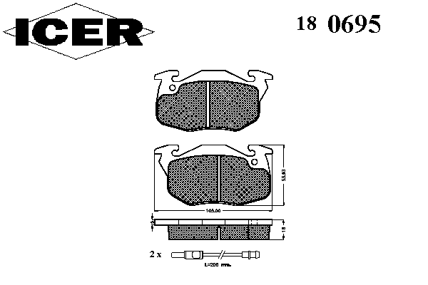 Комплект тормозных колодок, дисковый тормоз 180695