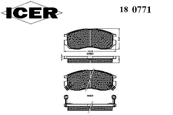 Комплект тормозных колодок, дисковый тормоз 180771