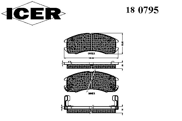 Комплект тормозных колодок, дисковый тормоз 180795