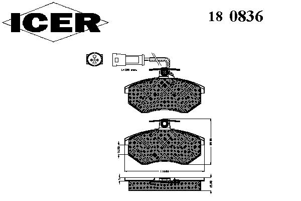 Kit de plaquettes de frein, frein à disque 180836