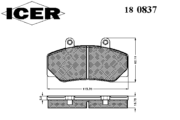 Комплект тормозных колодок, дисковый тормоз 180837
