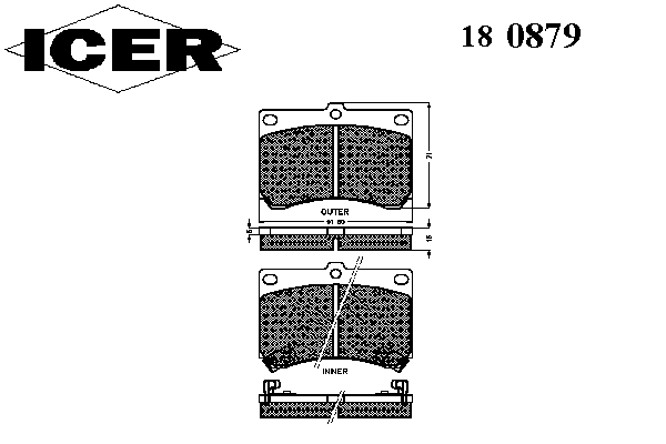 Kit de plaquettes de frein, frein à disque 180879