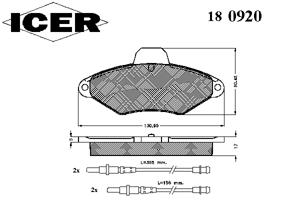 Комплект тормозных колодок, дисковый тормоз 180920