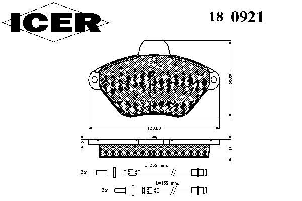 Комплект тормозных колодок, дисковый тормоз 180921