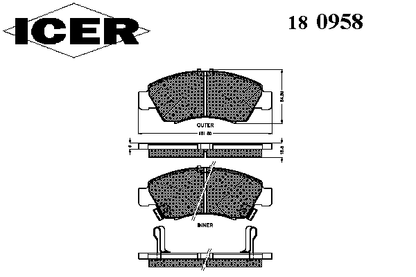Комплект тормозных колодок, дисковый тормоз 180958